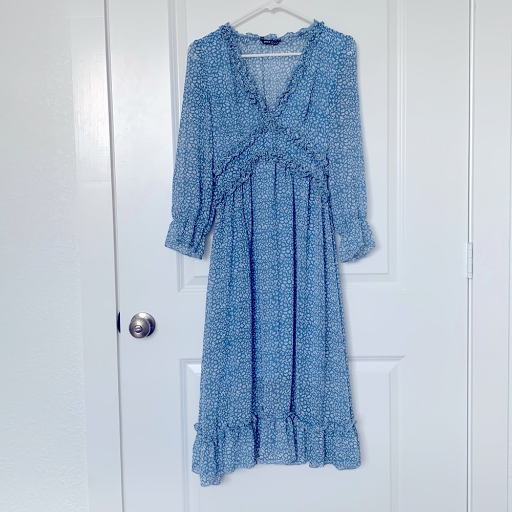 Shein blue cheetah print dress